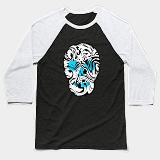 White and blue skull Baseball T-Shirt